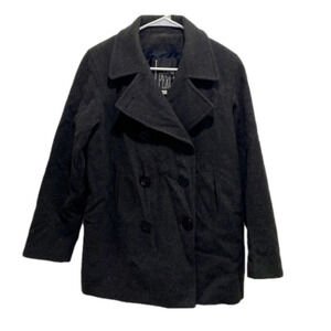 J Percy Vintage Classic Gray Merino Wool PeaCoat Size 2